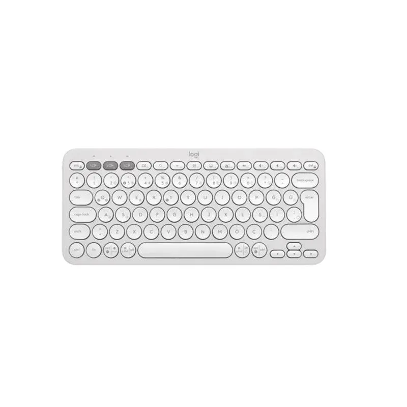Logitech K380S Pebble Keys 2 Çoklu Cihaz Özellikli Bluetooth Türkçe Q Klavye Beyaz 920-011860
