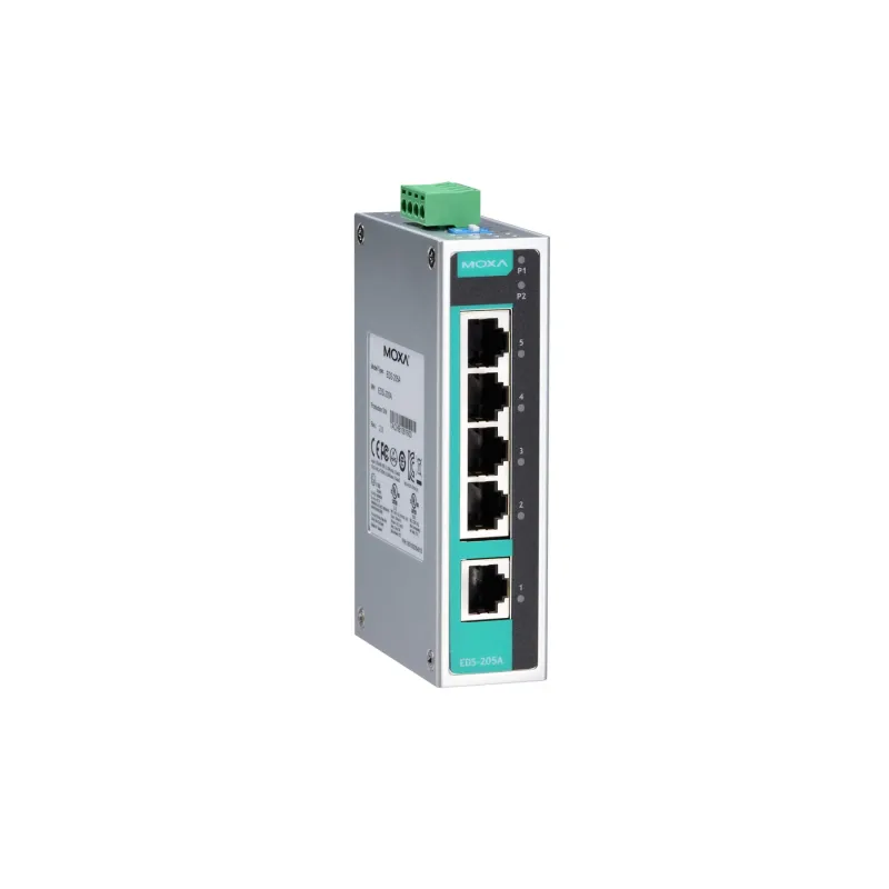 Moxa EDS-205A 5-Port Yönetilmeyen Endüstriyel Switch