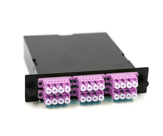 1U Yüksek Yoğunluklu MPO-LC 24-Port OM4 Fiber Kaset