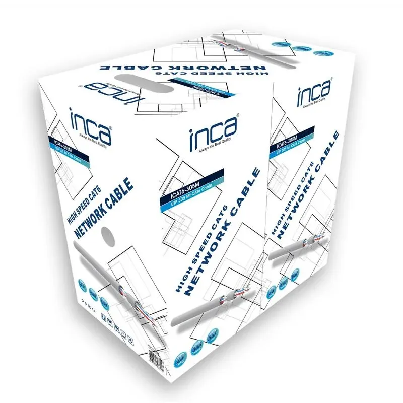 Inca ICAT6-305M 305MT 0.57MM 23AWG CAT6 Kablo Gri