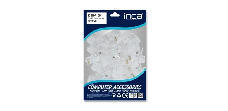 Inca ICOM-P100 RJ45 CAT6 100 Adet Plastik Konnektor
