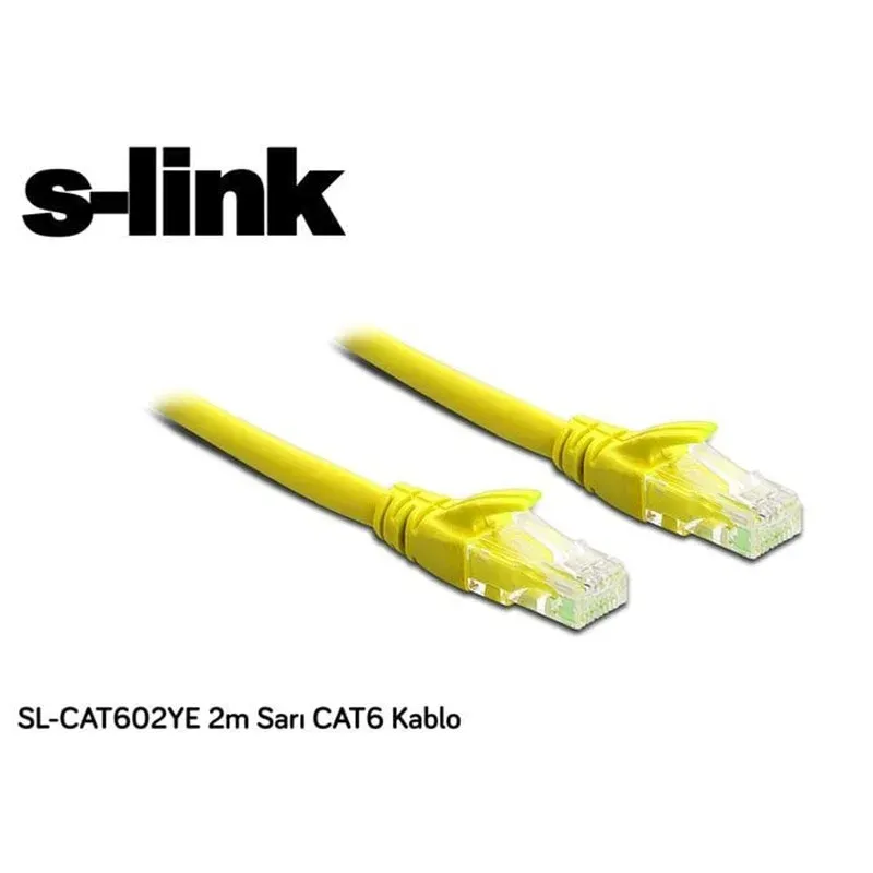S-Link SL-CAT602YE 2MT UTP CAT6 Kablo Sarı