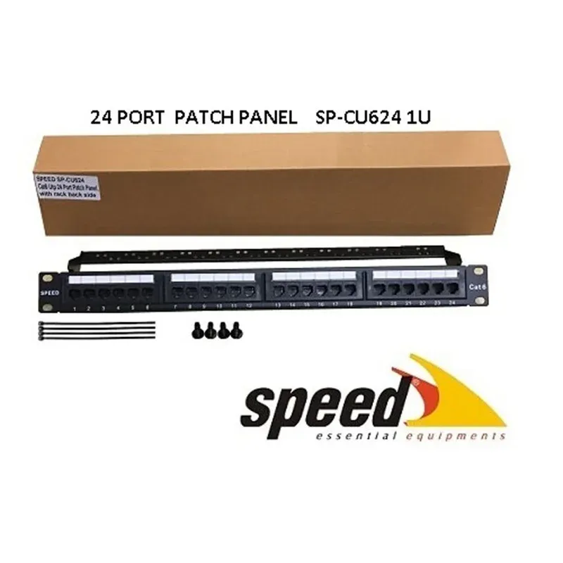 Speed SP-CU624 1U 24 Port CAT6 Dolu UTP Patch Panel + Kablo Düzenleyici