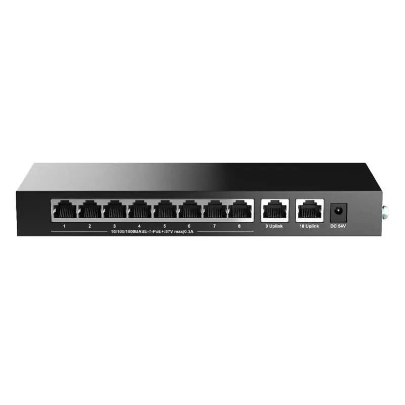 H3C Magic BS210T-P 8 Port Gigabit + 2 Port Gigabit Uplink 57W PoE Metal Kasa Switch