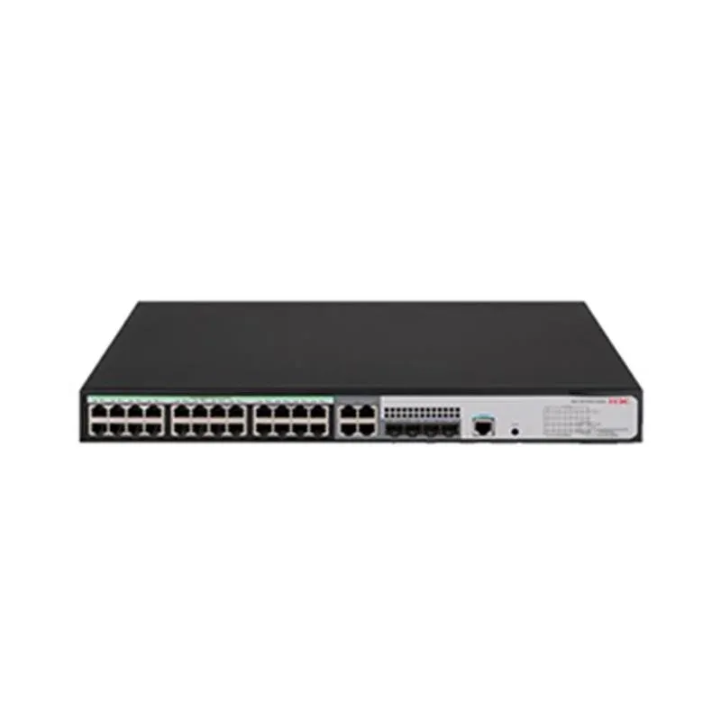 H3C 9801A40V S5120V3-28P-HPWR-LI 24 Port Gigabit + 4X1GB SFP 1XCONSOLE Port Yönetilebilir 370W PoE Rackmount Switch