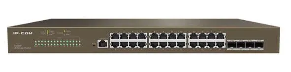 IP-Com G5328P-24-410W 24 Port Gigabit+ 4XGB SFP Uplink L3 Yönetilebilir 370W PoE Rackmount Switch