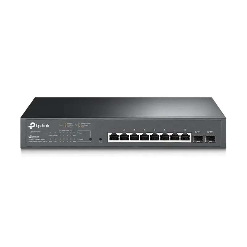 TP-Link Omada TL-SG2210MP 8 Port Gigabit+ 2XGIGABIT SFP Uplink Yönetilebilir 150W PoE Rackmount Switch