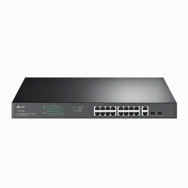 TP-Link TL-SG1218MP 16 Port Gigabit+ 2X1GB RJ45/2XSFP Combo 250 Metre PoE Mesafe 250W Rackmount Switch