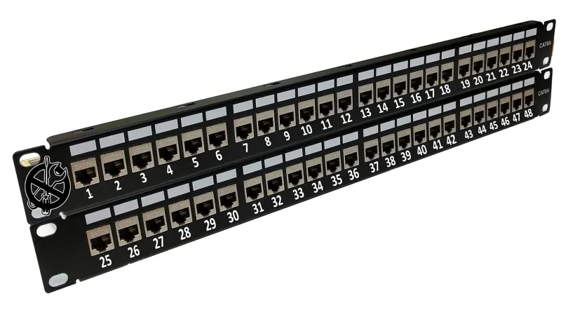 48 Port Cat6A STP (Korumalı) Patch Panel (1U)