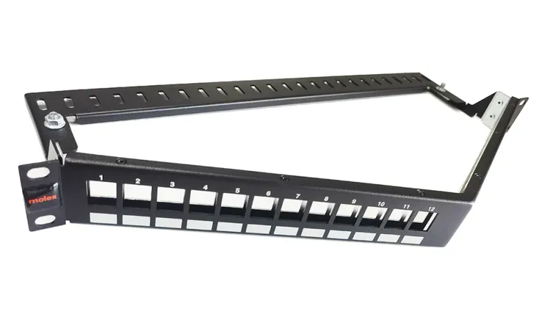 24 Port Cat6A UTP Açılı (Angled) Boş Patch Panel