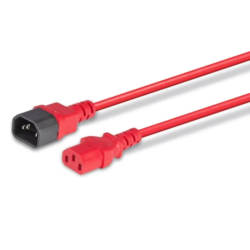 Güç Kablosu (Power Cord) C13 to C14 – 1 Metre Kırmızı