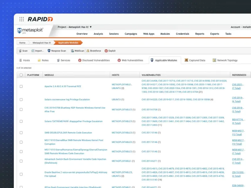 Rapid7 Metasploit Pro (Otomatize Sızma Testi)