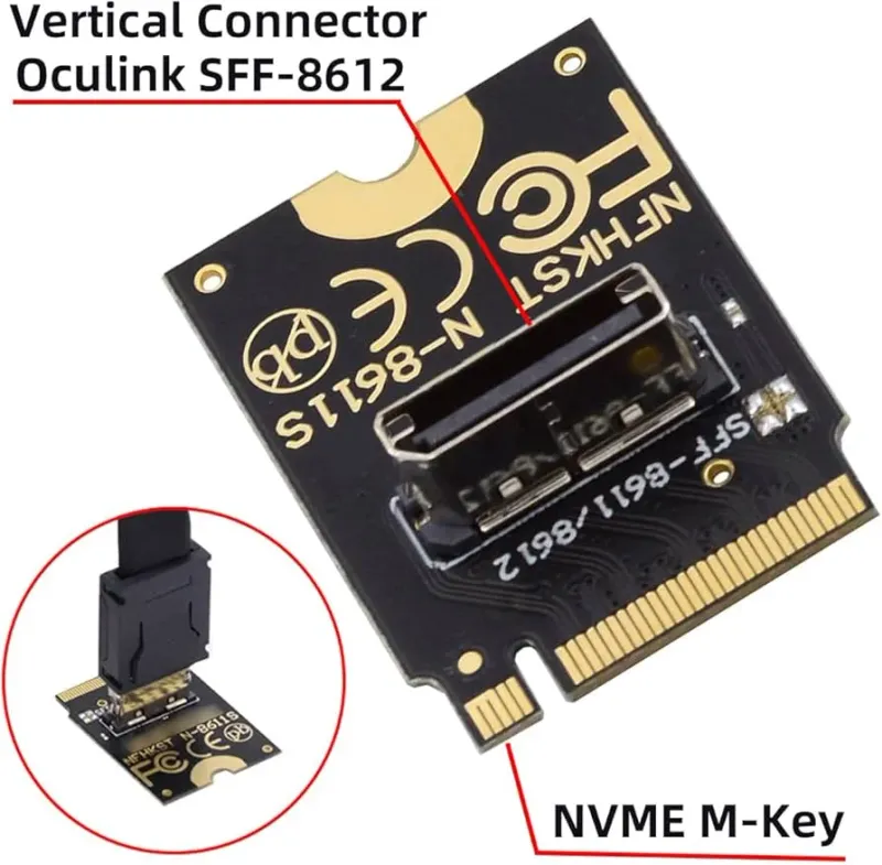 Supermicro OCuLink to U.2 NVMe Kablo Kiti