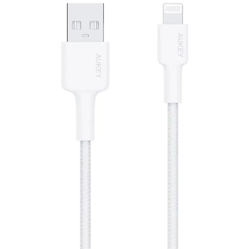 Aukey CB-BAL7-WH Naylon Örgülü USB-a Lightning Kablosu 0.9MT