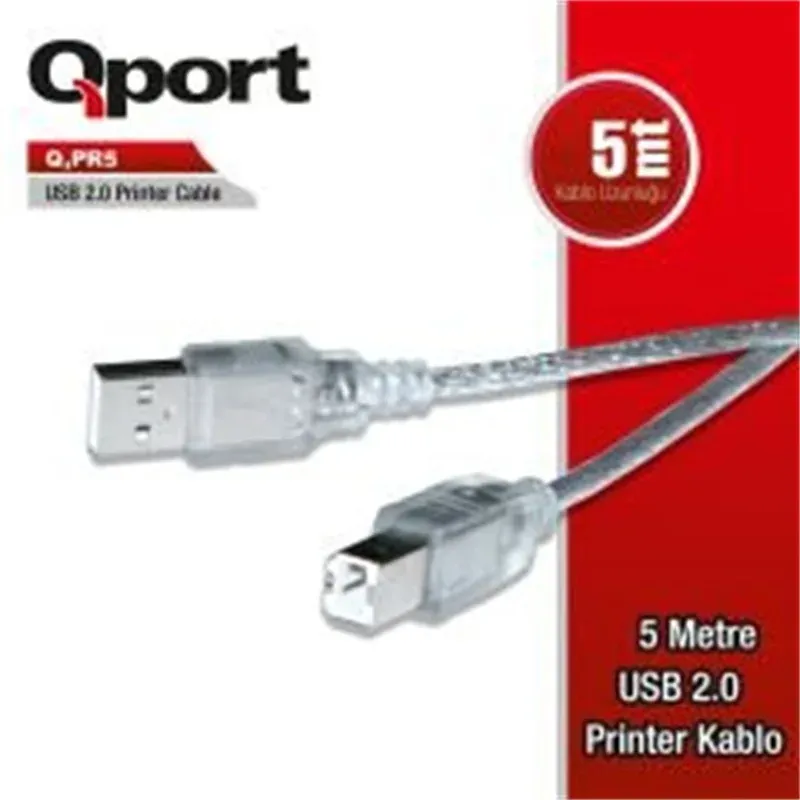 Qport Q-PR5 USB 2.0 5M Yazıcı Kablosu