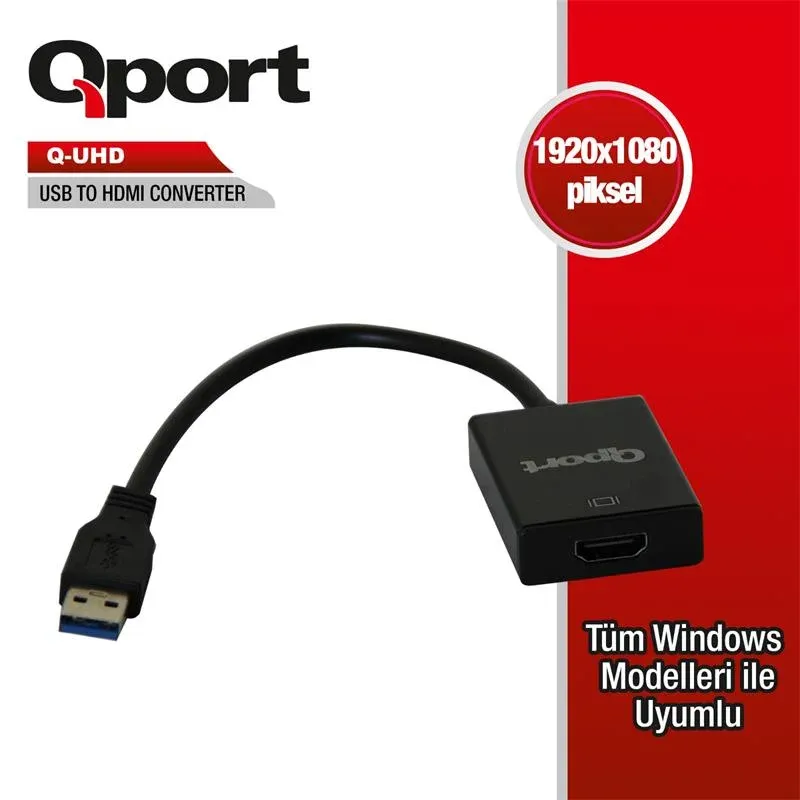 Qport Q-UHD USB 3.0 To HDMI Dönüştürücü