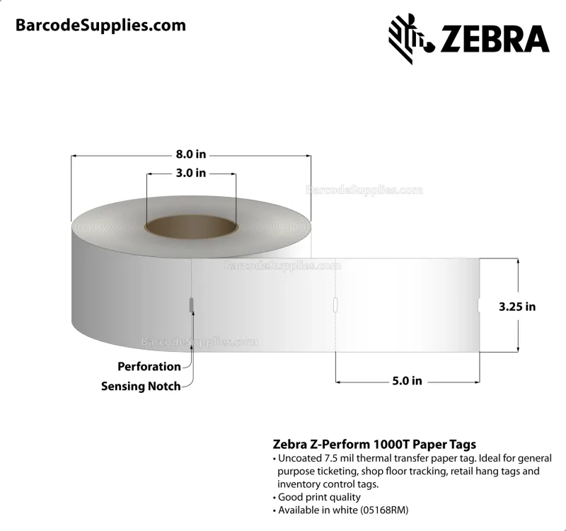 Zebra Z-Perform 1000T Termal Transfer Kağıt Etiket