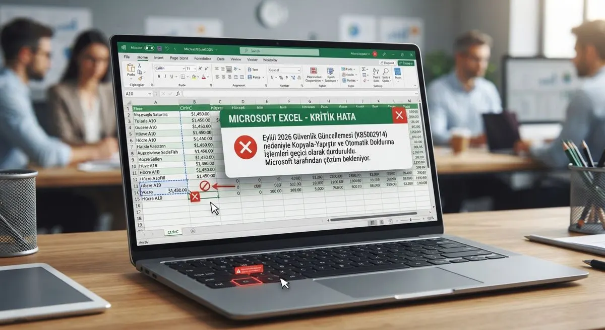 KB5002914 Excel’de Kopyala-Yapıştır ve Otomatik Doldurma Çalışmıyor